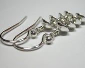 Serling Silver Dangle Earrings, Pagoda Design