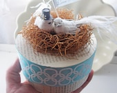 Sophisticated Fanciful and Unique Handmade Love Bird Wedding Cake Topper