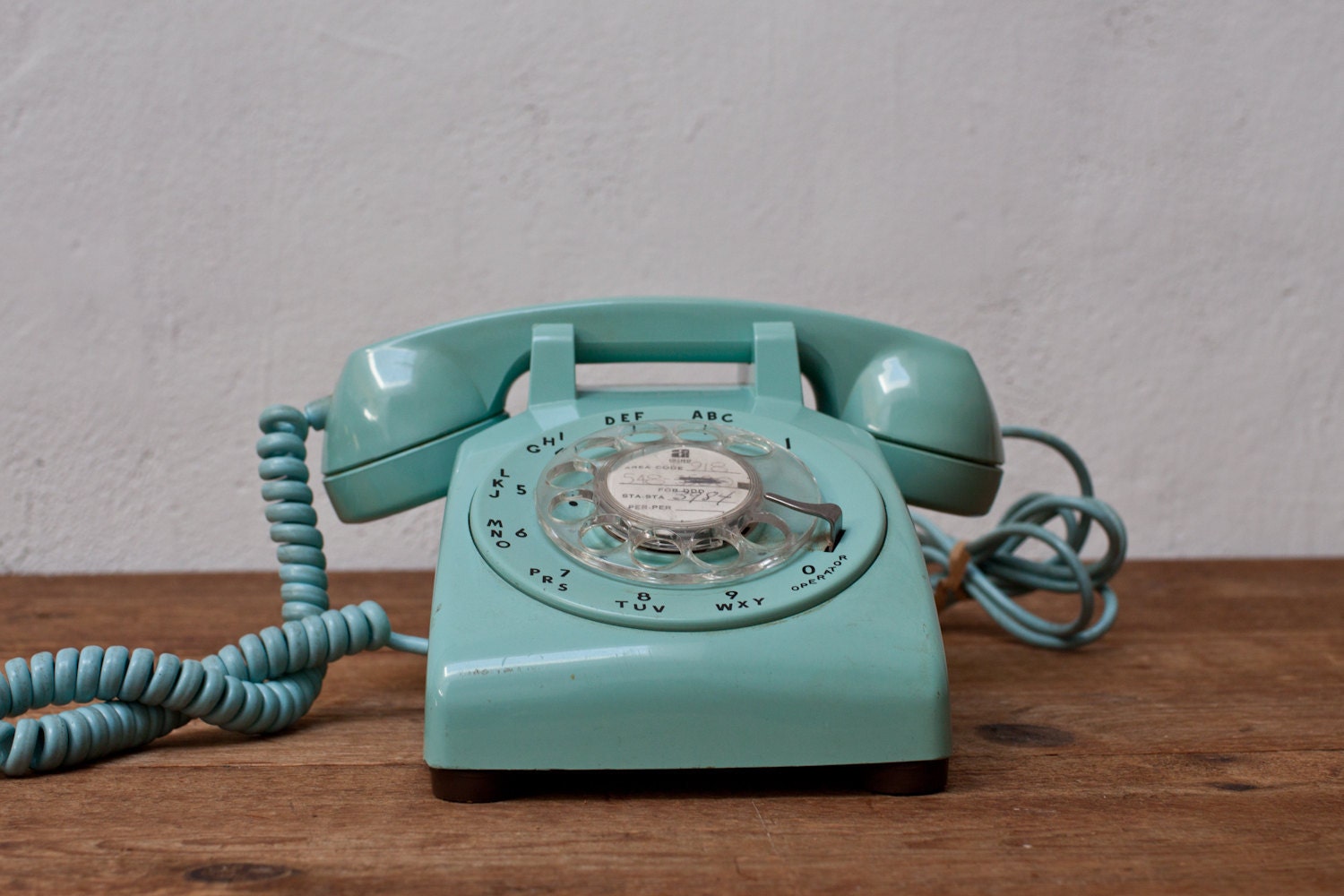 Mint Green 1960s Rotary Telephone Phone