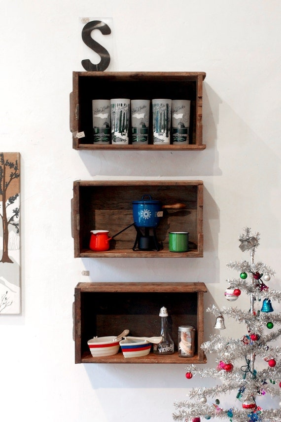 Hanging Wooden Cabinet Drawer Shelf - Handmade