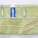 Terrycloth Toothbrush and Paste Travel Pouch in Spring Green...popular little gift...free shipping