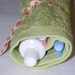 Terrycloth Toothbrush and Paste Travel Pouch in Spring Green...popular little gift...free shipping