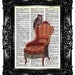 OWL on the ARMCHAIR Dictionary Art Print Upcycled Book  Art Prints Vintage Book Print Vintage Book Print Recycled Buy 3 get 4th free