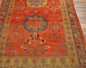 S1985 size 5.10 x 11.4 Antique Khotan Rug / Vintage Oriental Rug