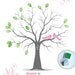 Stamp Me Wedding Tree Guest Book Poster with Hand Carved Leaf Stamp & Ink Pad, Personalized Wedding Tree w/ Love Birds Print, 17x22