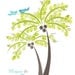 Beach Wedding Palm Tree Thumbprint Guest Book Poster, Destination Wedding Art Print, Wedding or Anniversary Gift, 13x19 (100 signatures)