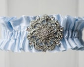 Blue Wedding Garter Rhinestone "Estella"