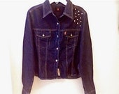 Medium Levi's Dark Blue Denim Button Up Studded Shirt