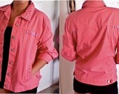 Light Pink Medium Large Studded Denim Jacket