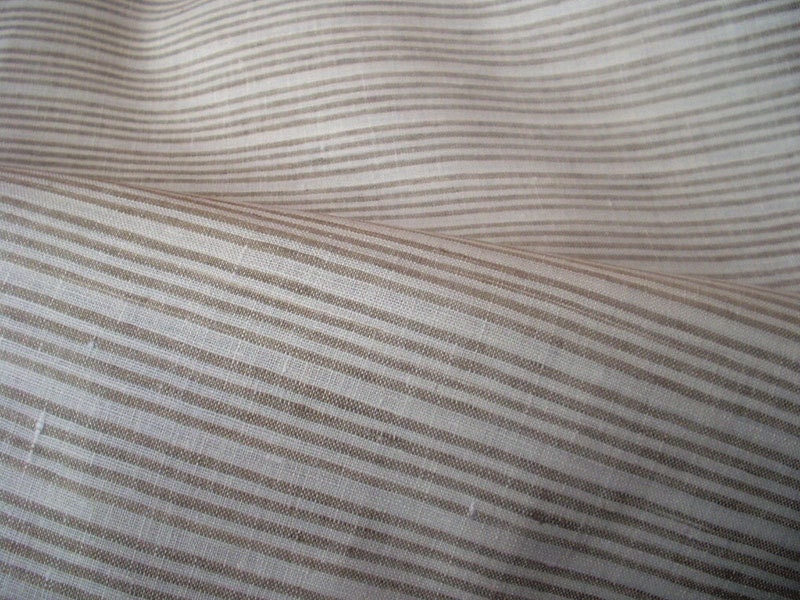 linen fabric Natural Stripe Super Width 87 inch Medium Weight ECO-friendly - custom yardage