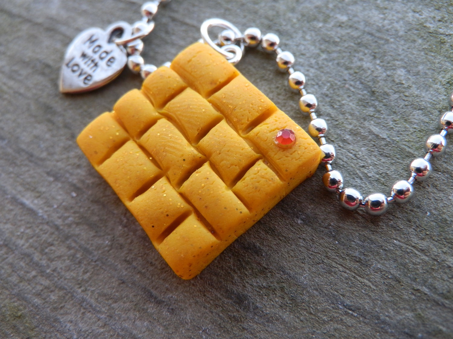Follow The Yellow Brick Road Polymer Clay Pendant Necklace