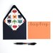 Super Awesome Stationery Set . Modern Calligraphy . Beep Boop . Orange Notecards with Robot Lined Navy Envelopes . Set of 5
