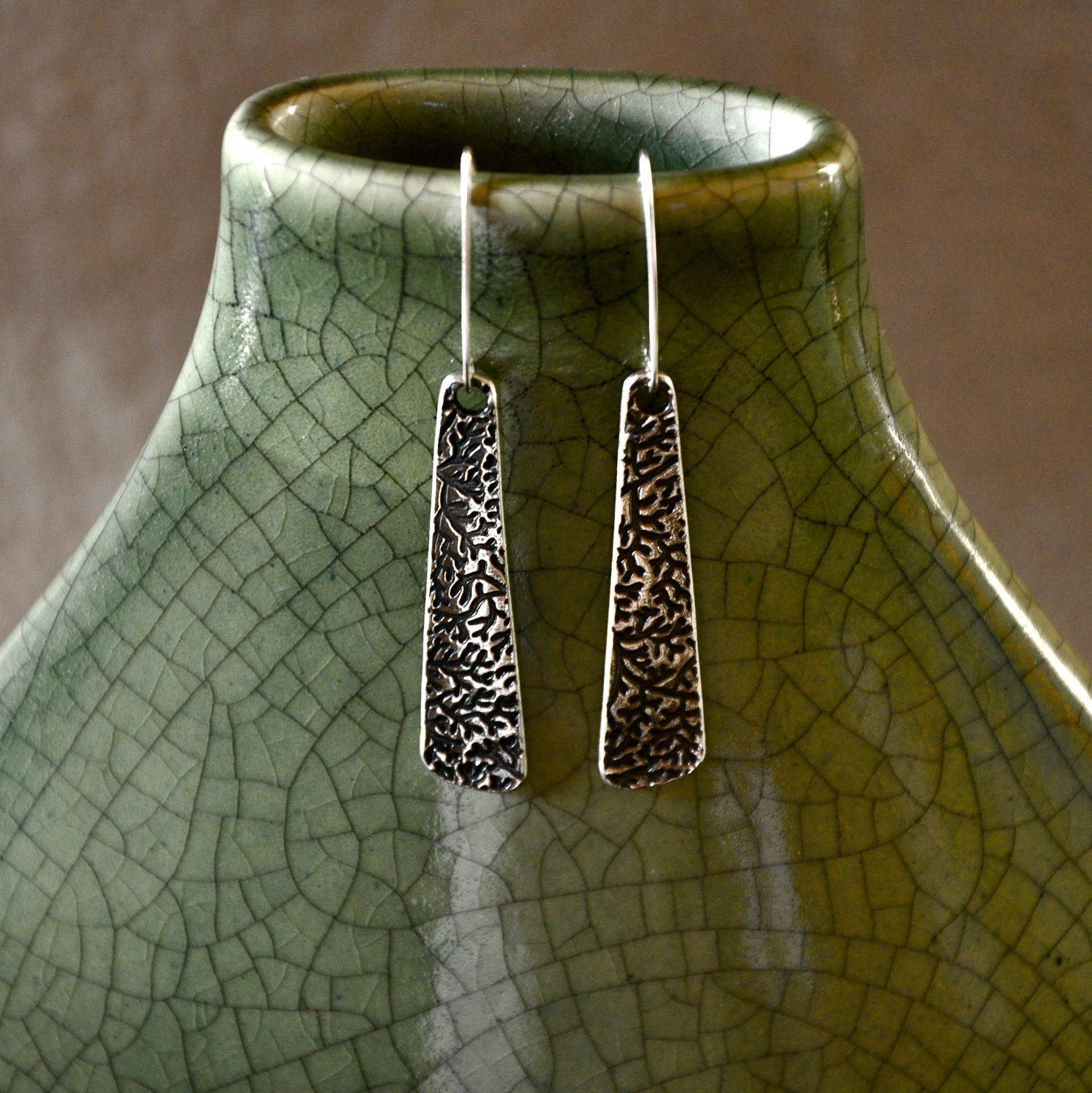 Fine Silver Impression Earrings