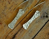 Simple Fine Silver Hammered Earrings