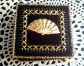 Gold and Black Victorian  Fan Trinket Box