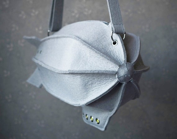 Grey Felt Dirigible Purse (Blimp Bag)