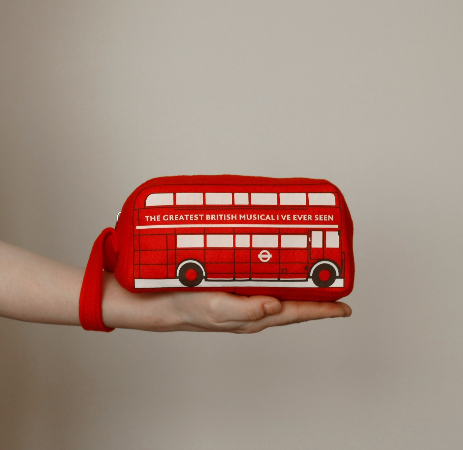 Red Felt London Bus Pouch.