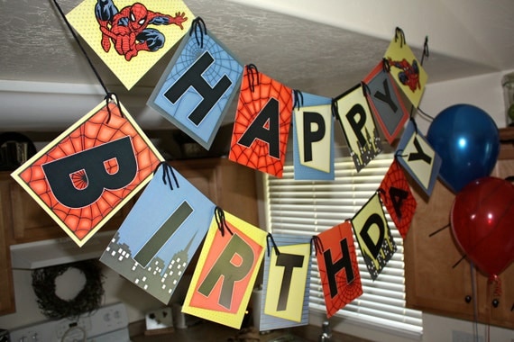 Birthday Spiderman Banner- Printable DIY