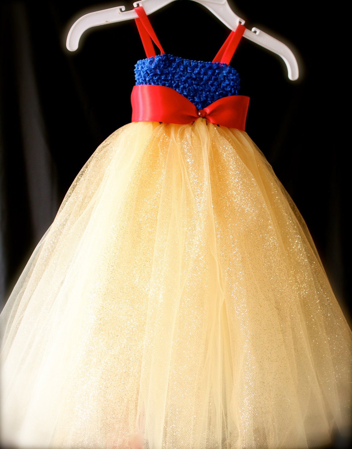 Snow White Inspired Princess Tutu Dress -- Empire Waist, Royal Blue, Yellow, and Red