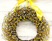 SUNFLOWER YELLOW-Spring Door Wreath-Rustic Home Decor-Berry Wreath-Grapevine Wreath-Scented Iced Lemon Danish-CUSTOM-Choose Scent and Ribbon