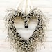 ANTIQUE WHITE HEART Wreath-Spring Door Wreath-Summer Wreath--Rustic Woodland Wedding-Scented Vanilla-Choose your Scent & Ribbon