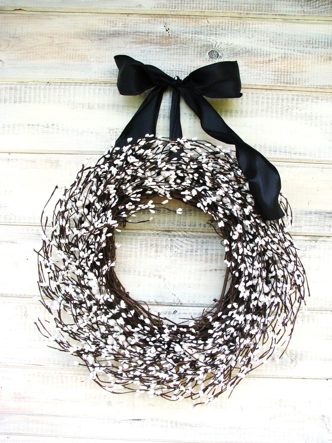 Elegant BLACK & WHITE WEDDING Wreath-Inspired Vintage Wedding-Spring Door Wreath-Wedding Reception Decor-Choose Scent and Ribbon