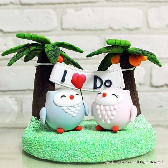 Love birds 'I Do" banner wedding cake topper Deco Gift