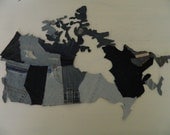 O Canada - upcycled denim map of Canada