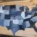 This Great Country - framed upcycled denim U.S. map