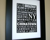 Subway Art Print Poster -City or State Custom Wall Art - Wall Decor - New York 8 X 10