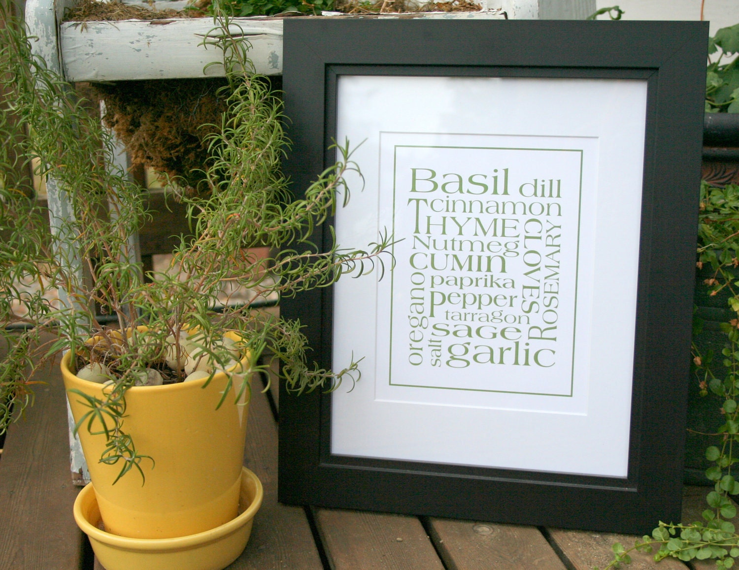 Kitchen Art Herbs & Spices Wall Art Poster Print 8x10