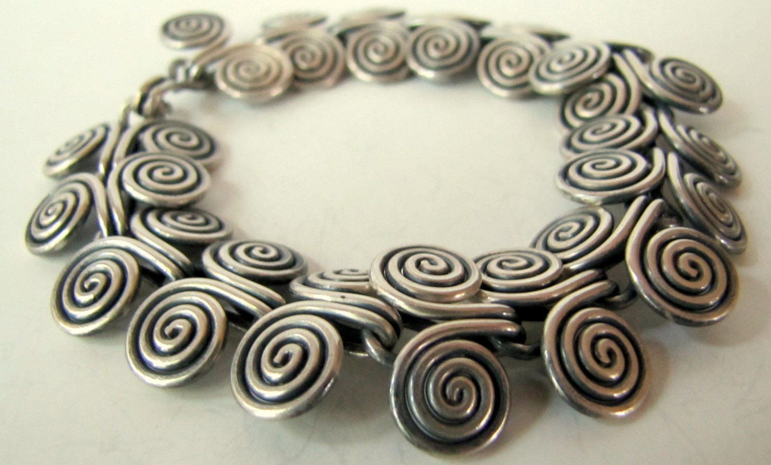 Vintage Sterling Silver Scroll Bracelet