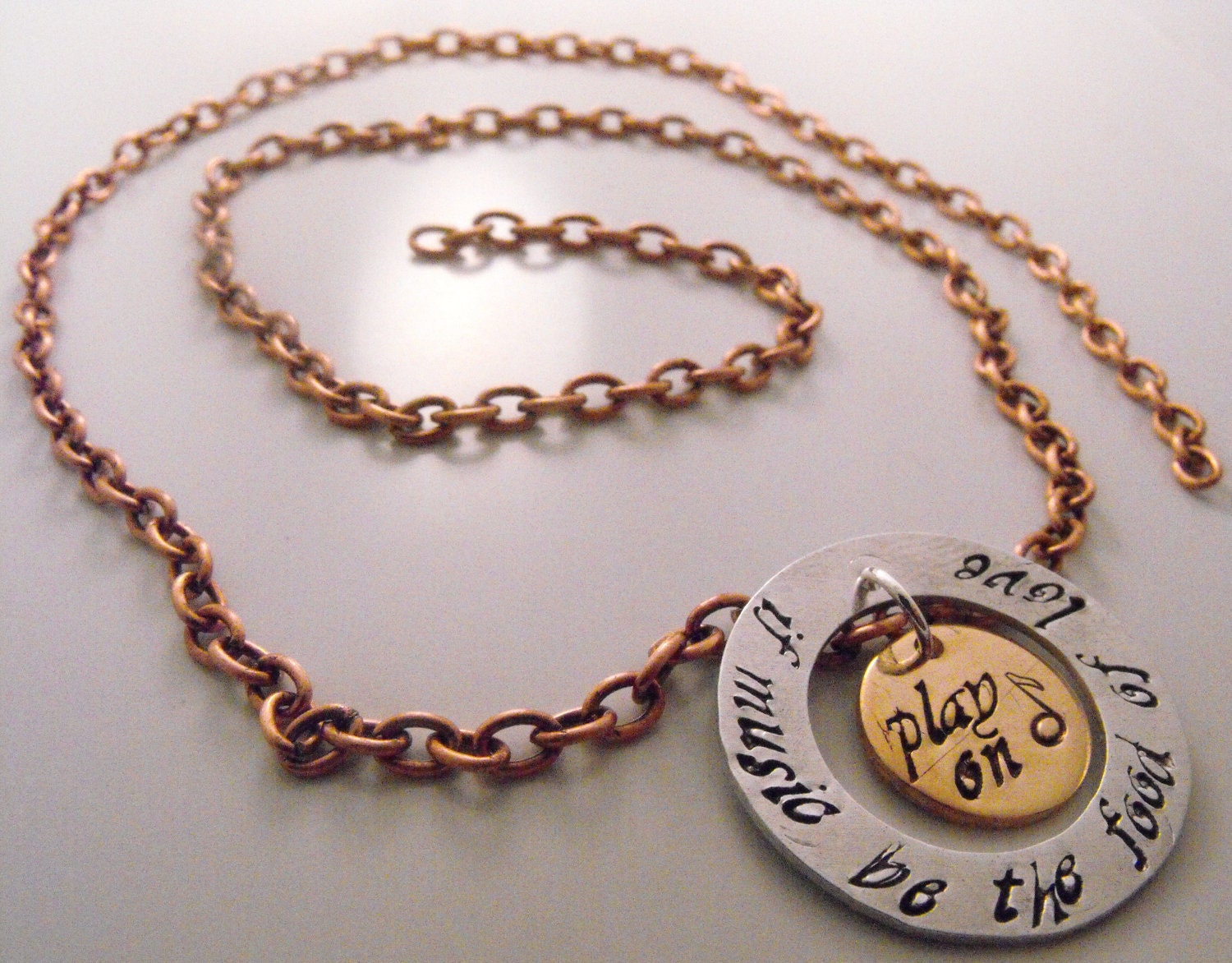 Shakespeare In Love Hand Stamped Necklace