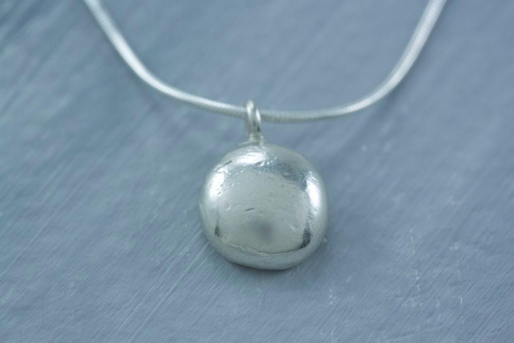 Sterling Silver Personalized Pebble Charm