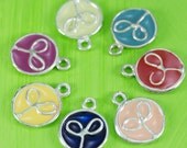 Epoxy Filled Tiny Sprout Sterling Silver Charm