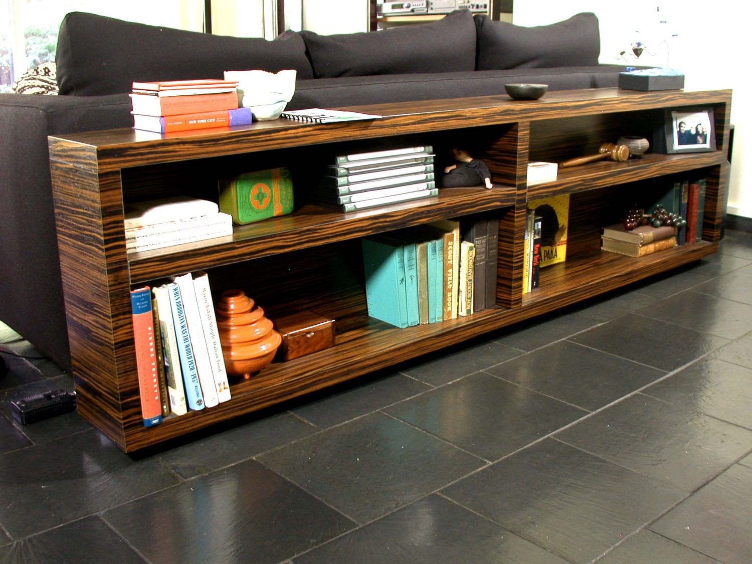 Bookcase Modern Home Decor Office Decor Media Console Chocolate Ebony-Macassar Bookshelf Console Entertainment Storage Customize your Order