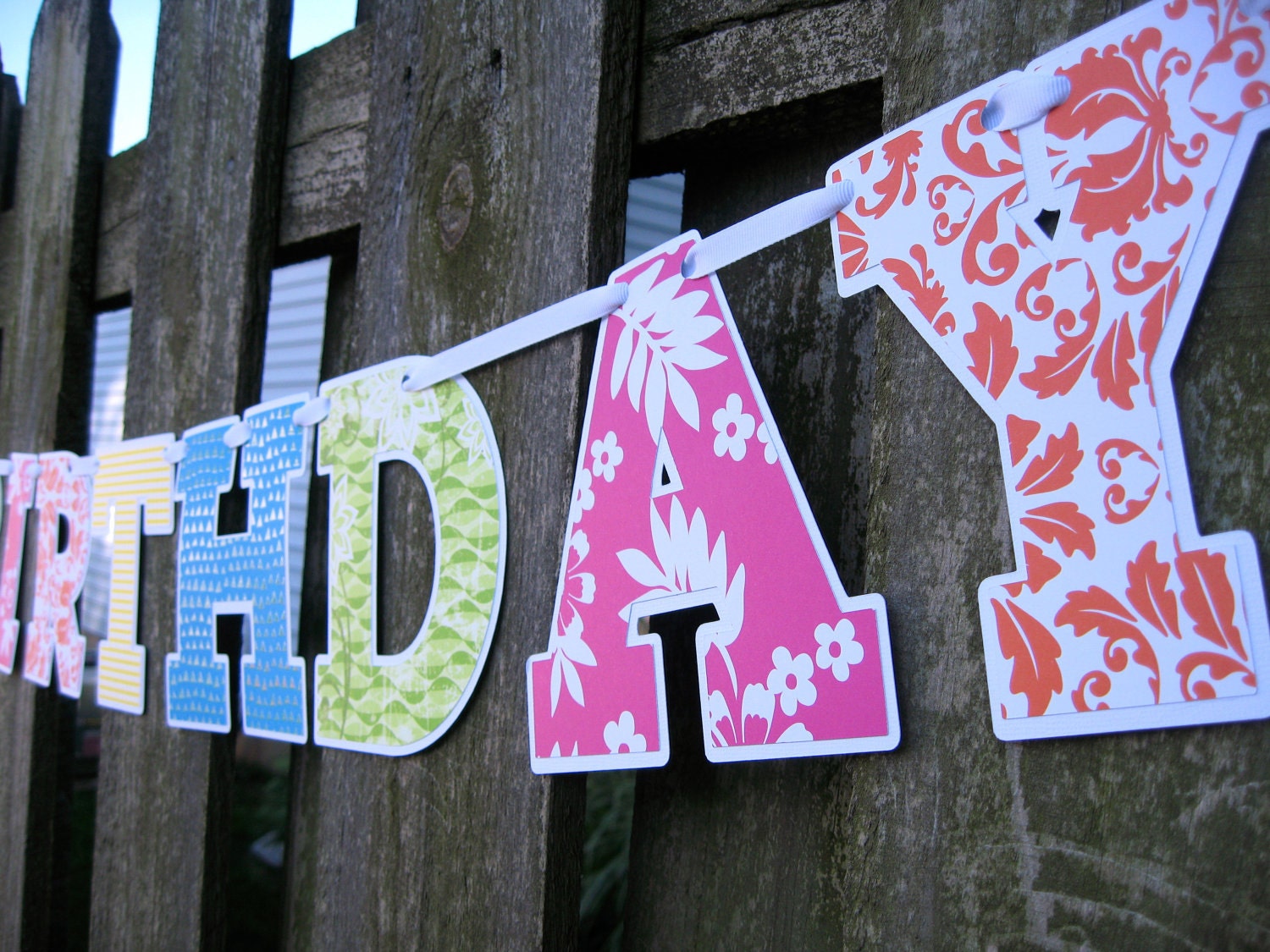Birthday Banner - Bright Colors - Cut Out Letters