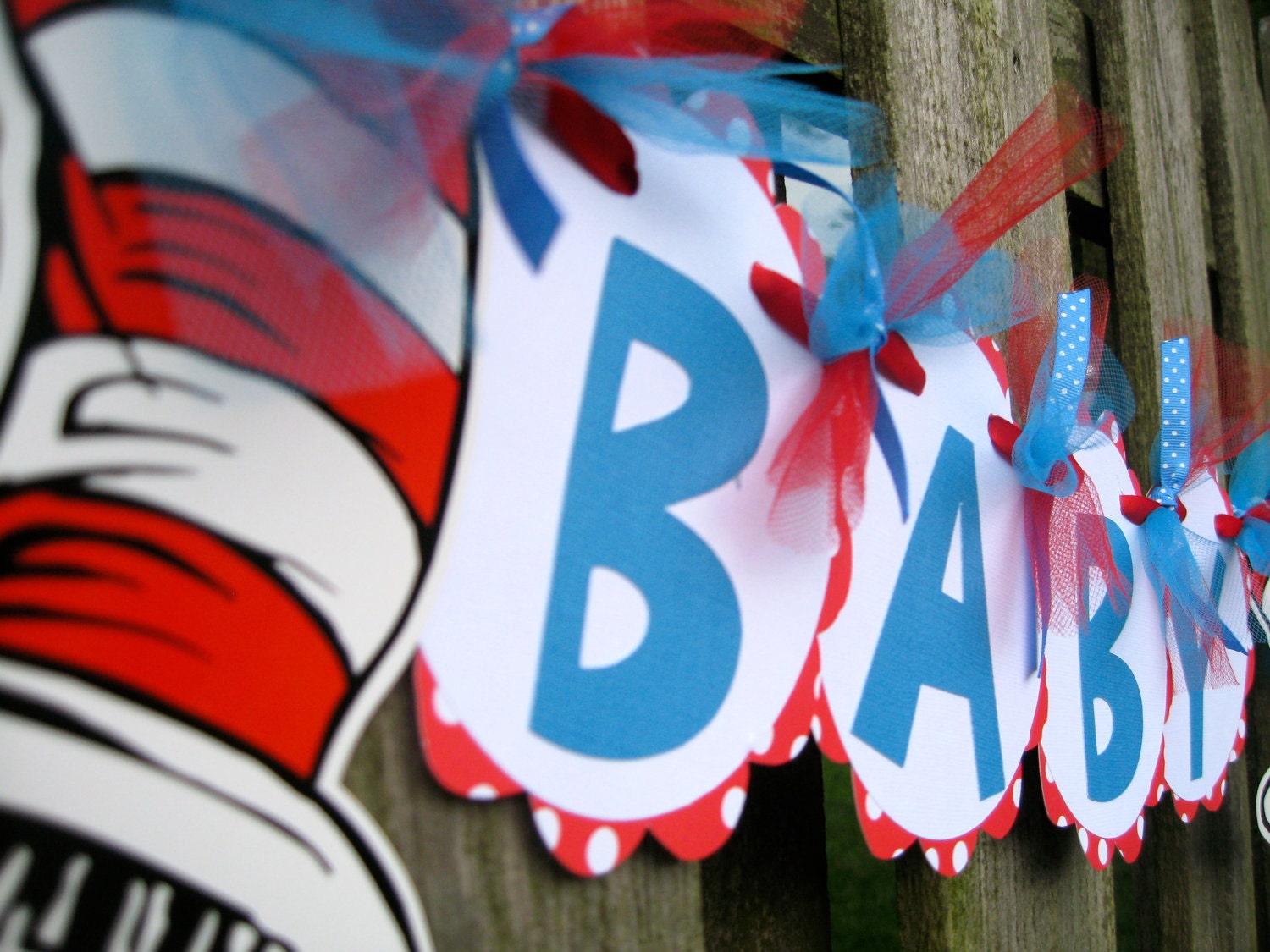 Baby Shower Banner - Cat in the Hat - Dr Seuss