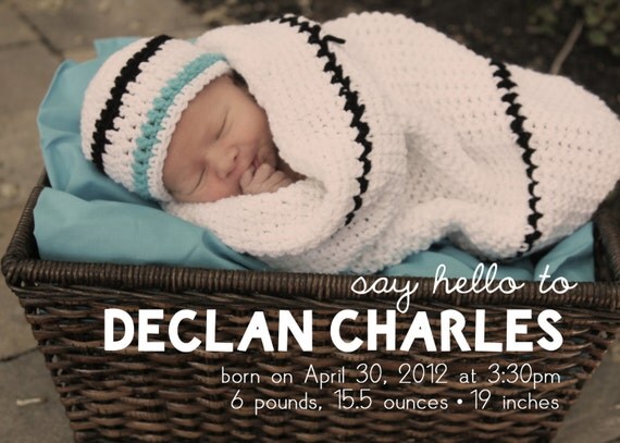 Photo Baby/Birth Announcement- Printable