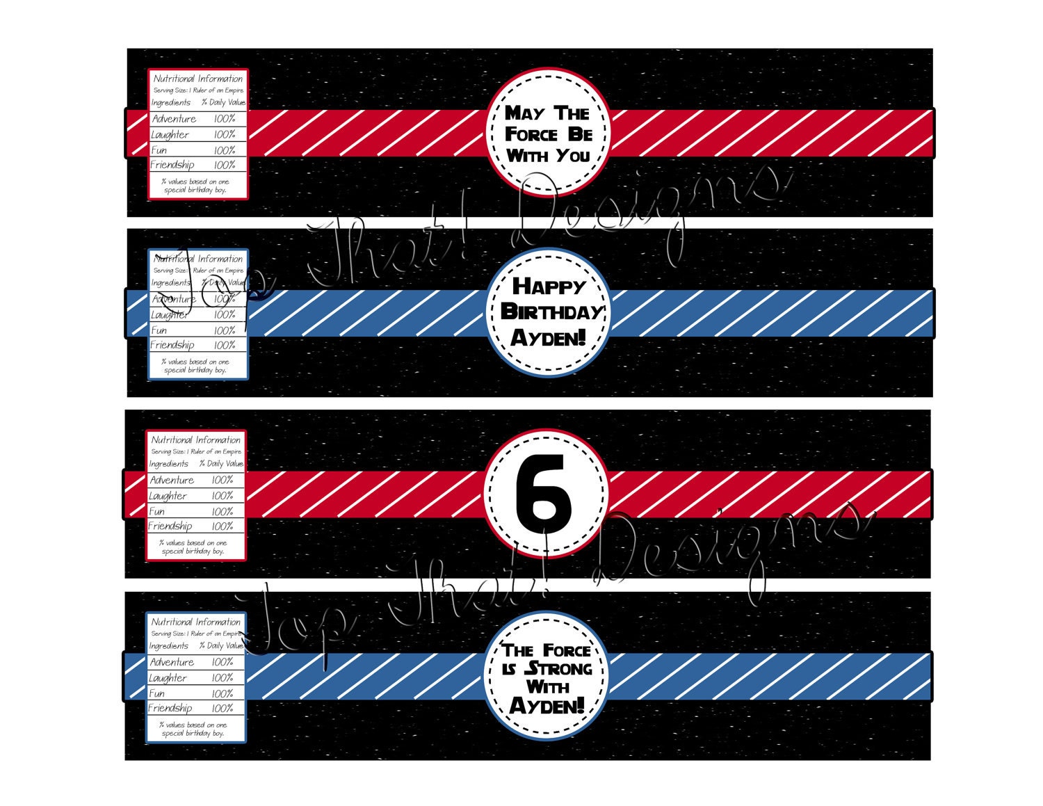STAR WARS Water Bottle Labels- Printable