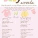 Baby Shower Game- Candy INSTANT DOWNLOAD