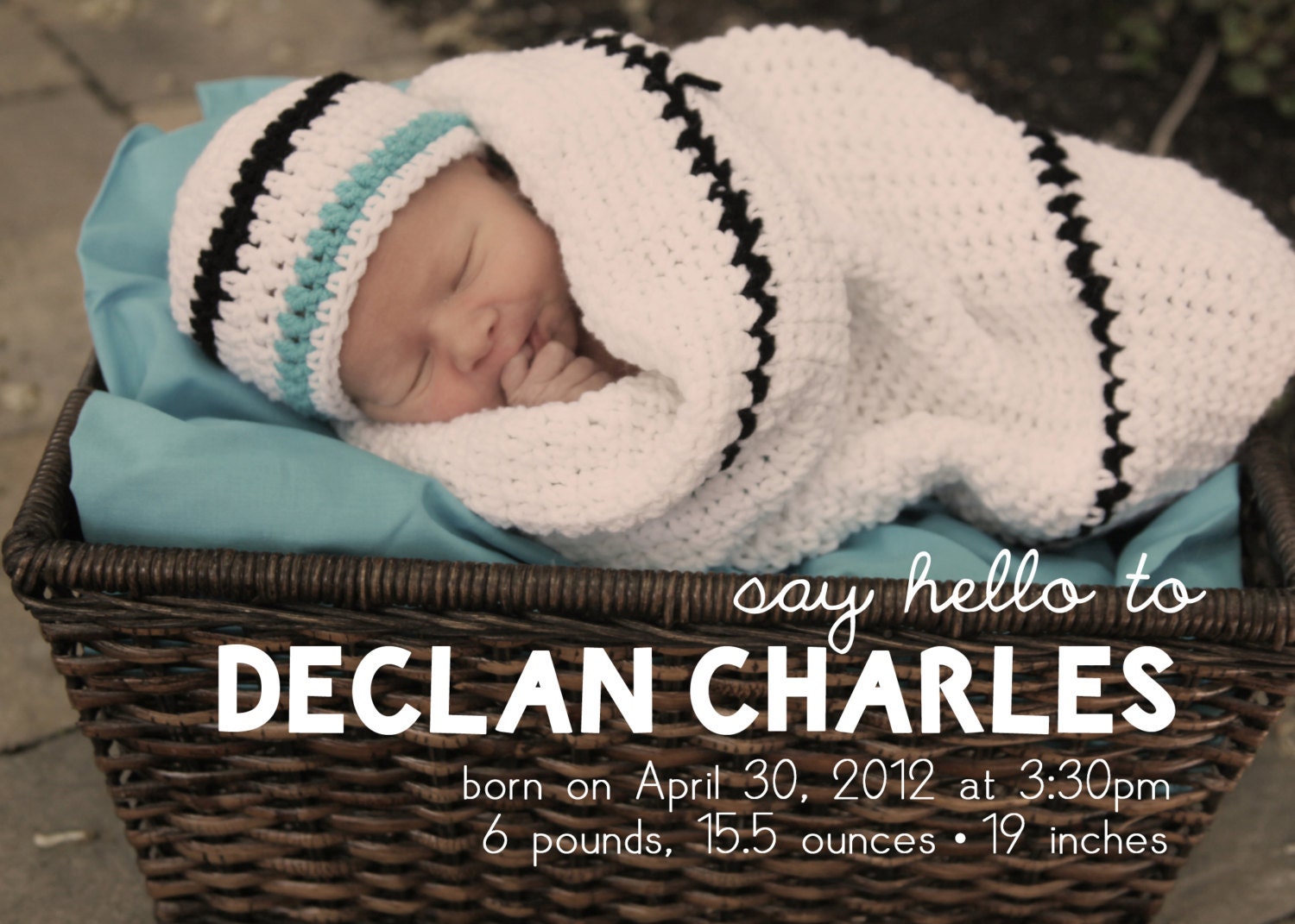 Photo Baby/Birth Announcement- Printable