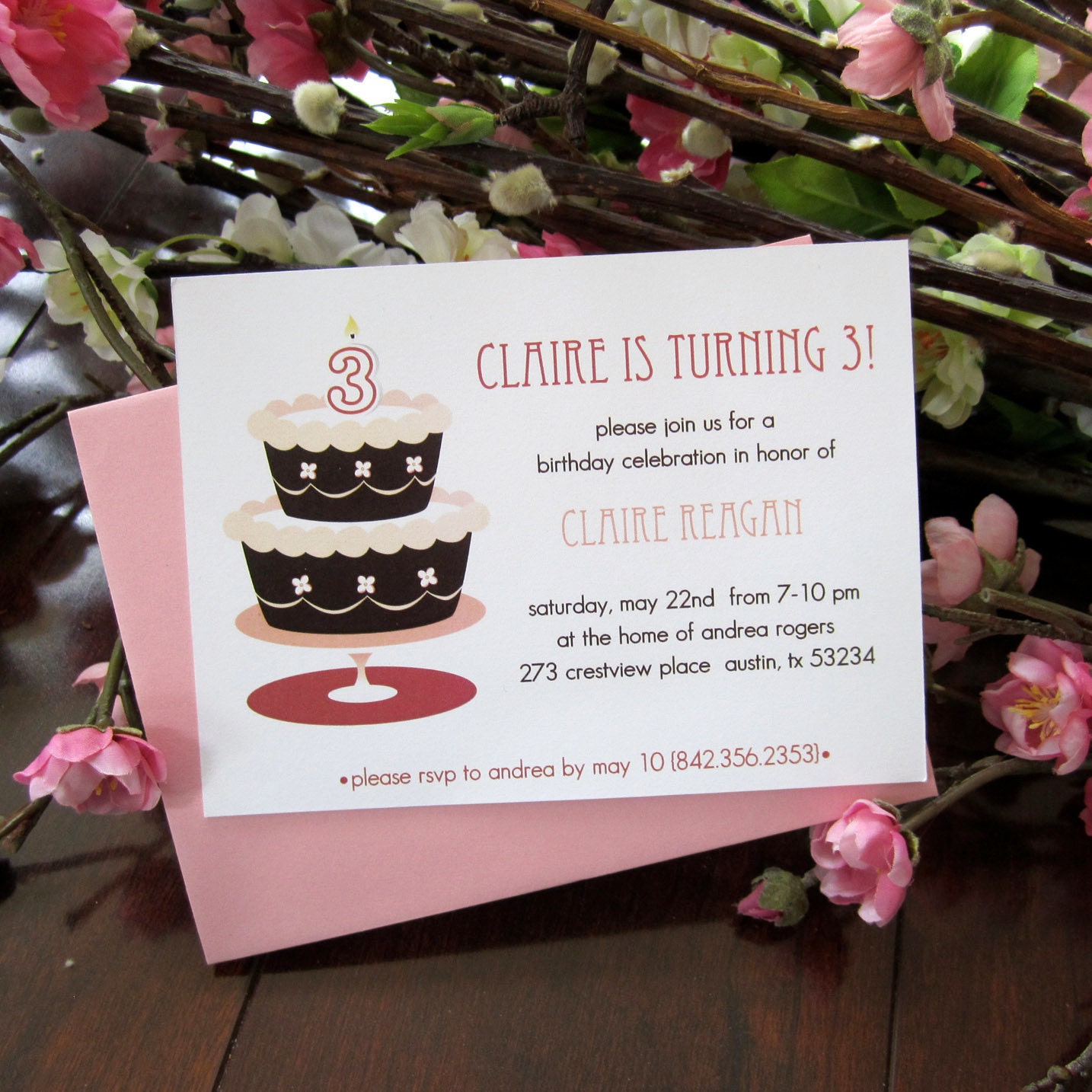 Set of 12 Chic Birthday Party Invitations