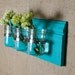 Wall Vase Aqua - Mason Jars and Barnwood - Pints