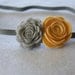 Baby Headband Felt Flower Yellow and Gray - Newborn, Infant, Baby, Girl, Womens