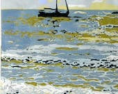 All at Sea, relief woodcut