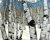 Northern Shadows, large relief woodcut