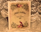 Vintage French Design Handmade Cards Adormed with Bling on Parchment