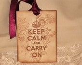 Vintage Inspired Keep Calm and Carry On Gift Tags Wish Tree Tags ECS