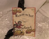 French Market Vintage Gothic Style Halloween Glittered Gift Tags with Seam binding ECS